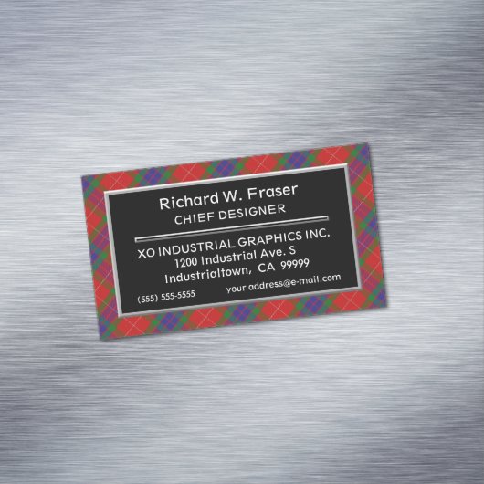 Scottish Accent Clan Fraser Tartan Visitekaartje Magneet (Voorbeeld)
