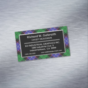 Scottish Accent Clan Galbraith Tartan Magnetisch Visitekaartje