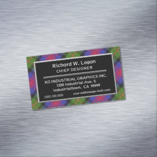 Scottish Accent Clan Logan Tartan Visitekaartje Magneet
