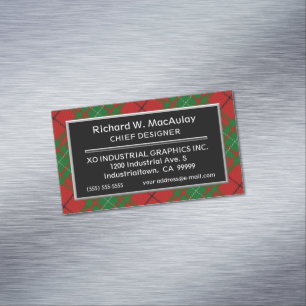 Scottish Accent Clan MacAulay Tartan Visitekaartje Magneet