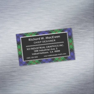 Scottish Accent Clan MacEwen Tartan Visitekaartje Magneet