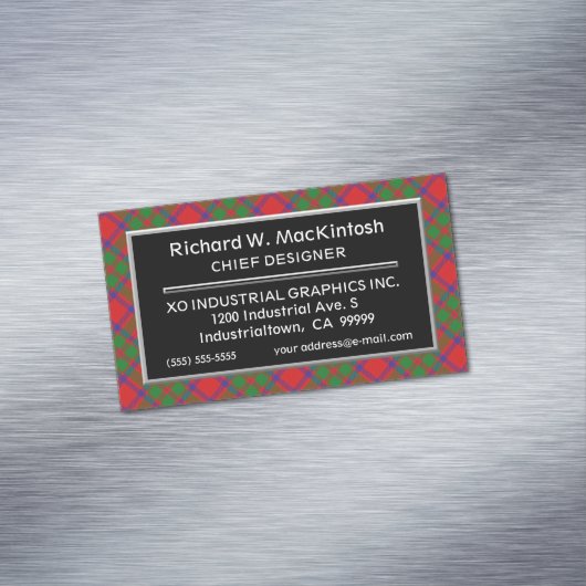 Scottish Accent Clan MacKintosh Tartan Magnetisch Visitekaartje (Voorbeeld)