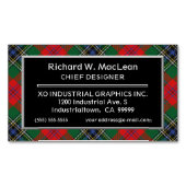 Scottish Accent Clan MacLean Tartan Magnetisch Visitekaartje (Voorkant)