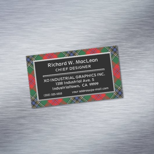 Scottish Accent Clan MacLean Tartan Magnetisch Visitekaartje (Voorbeeld)