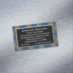 Scottish Accent Clan MacLellan Tartan Visitekaartje Magneet