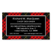 Scottish Accent Clan MacQueen Tartan Magnetisch Visitekaartje (Voorkant)