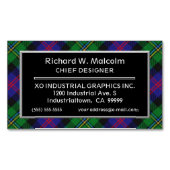 Scottish Accent Clan Malcolm Tartan Visitekaartje Magneet (Voorkant)