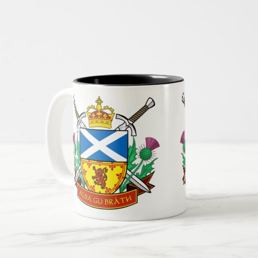 Scottish "Alba gu bràth" Black 11 oz Two-Tone Mok (Voorkant links)