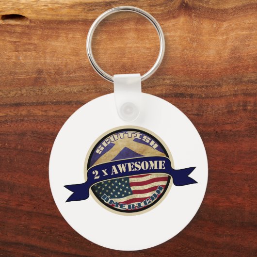 Scottish American 2x Geweldige Keyring Sleutelhanger (Voorkant)