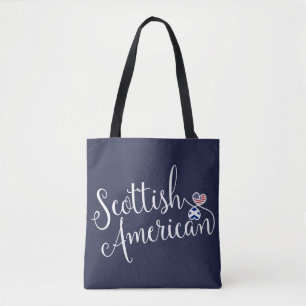 Scottish American Entwined Hearts Grocery Bag Tote Bag