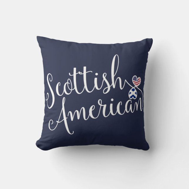 Scottish American Entwined Hearts Throw Cushion Kussen (Voorkant)