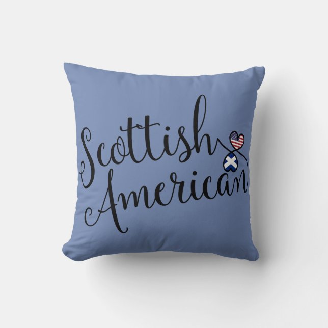 Scottish American Entwined Hearts Throw Cushion Kussen (Voorkant)