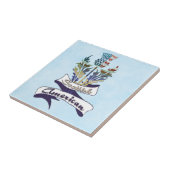Scottish American Thistle Flags Tile Tegeltje (Zijkant)