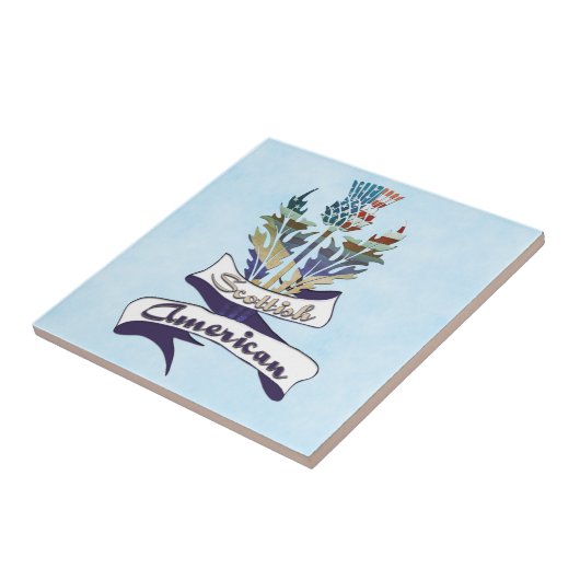Scottish American Thistle Flags Tile Tegeltje (Zijkant)