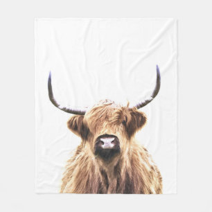 Scottish animal portret op hoerkoe fleece deken