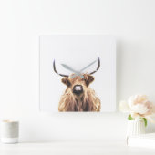 Scottish animal portret op hoerkoe vierkante klok (Huis)