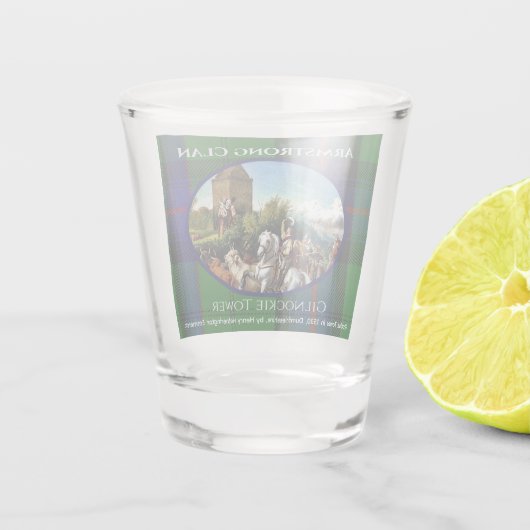 Scottish Armstrong Clan Gilnockie Painting Tartan Shot Glas (Achterkant)