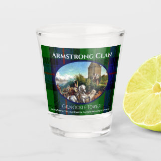 Scottish Armstrong Clan Gilnockie Painting Tartan Shot Glas