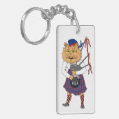Scottish Bagpipe Cat Louis Wain Sleutelhanger (Voorkant Links)