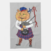 Scottish Bagpipe Cat Louis Wain Theedoek (Verticaal)