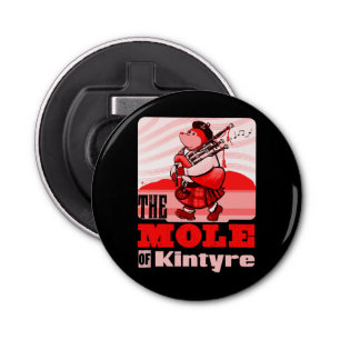 Scottish Bagpipe-spelmole of Kintyre Pipe Band Button Flesopener