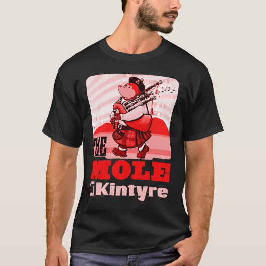 Scottish Bagpipe-spelmole of Kintyre Pipe Band T-shirt (Voorkant)