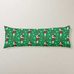 Scottish Bagpiper Merry Christmas with Snowflakes Lichaamskussen