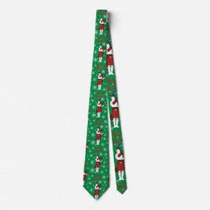 Scottish Bagpiper Merry Christmas with Snowflakes Stropdas