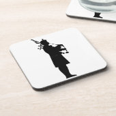 Scottish Bagpiper Silhouette Bier Onderzetter (Linkerzijde)
