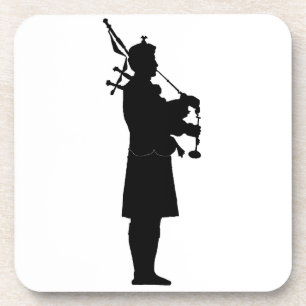 Scottish Bagpiper Silhouette Bier Onderzetter