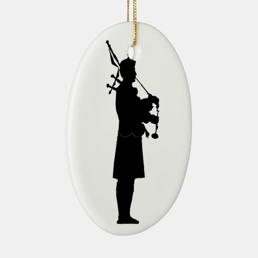 Scottish Bagpiper Silhouette Keramisch Ornament (Rechts)