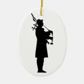 Scottish Bagpiper Silhouette Keramisch Ornament (Voorkant)