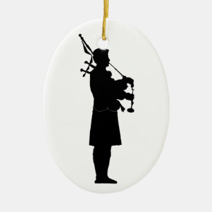 Scottish Bagpiper Silhouette Keramisch Ornament