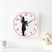 Scottish Bagpiper Silhouette Vierkante Klok (Huis)