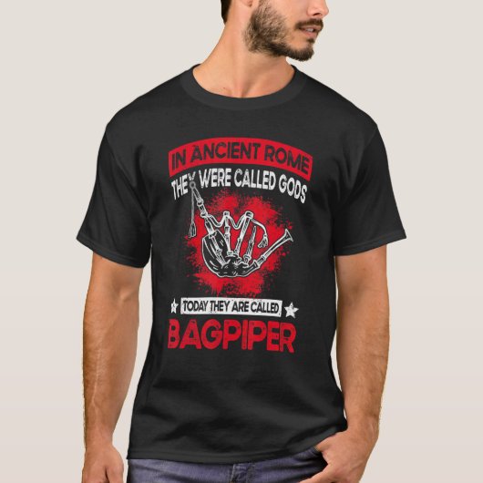 Scottish Bagpipes Player Kilt Gezegde Bagpipe T-shirt (Voorkant)