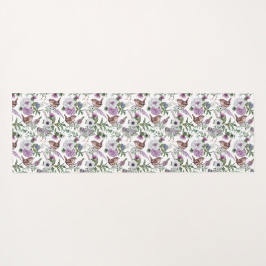 Scottish Bird Flowers en Thistle Yogamat (Achterkant (horizontaal))
