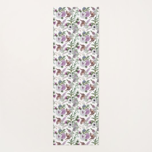 Scottish Bird Flowers en Thistle Yogamat (Achterkant)