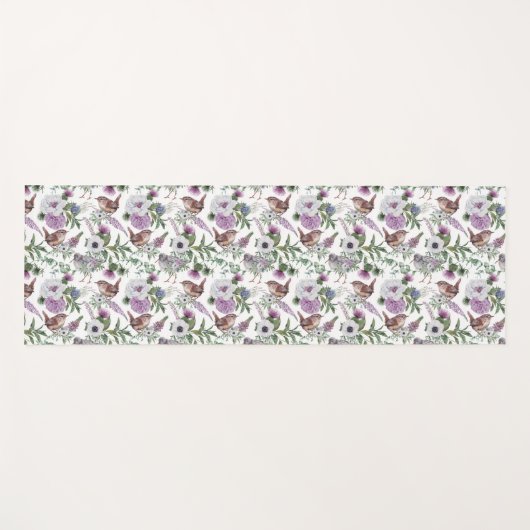 Scottish Bird Flowers en Thistle Yogamat (Voorkant (horizontaal))
