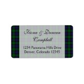 Scottish Black Watch Tartan Retouradres Etiket (Voorkant)