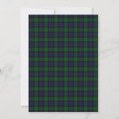 Scottish Black Watch Tartan Wedding Invitation Kaart (Achterkant)