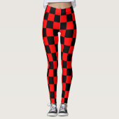Scottish Blast Checker Board Red Black Pset Leggings (Voorkant)