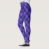Scottish Blast Paars Blue en Black Tartan Pset Leggings (Links)