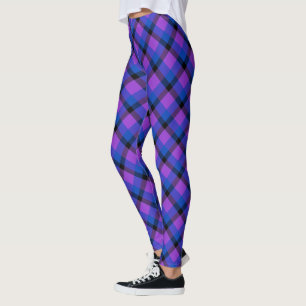 Scottish Blast Paars Blue en Black Tartan Pset Leggings