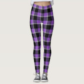 Scottish Blast Paarse en Black Tartan Plaid Leggings (Voorkant)