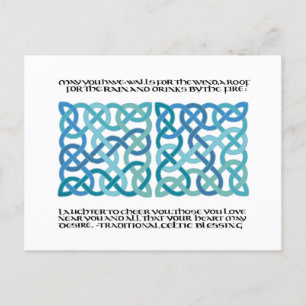 Scottish Blessing Calligraphy met Celtic Knots Briefkaart