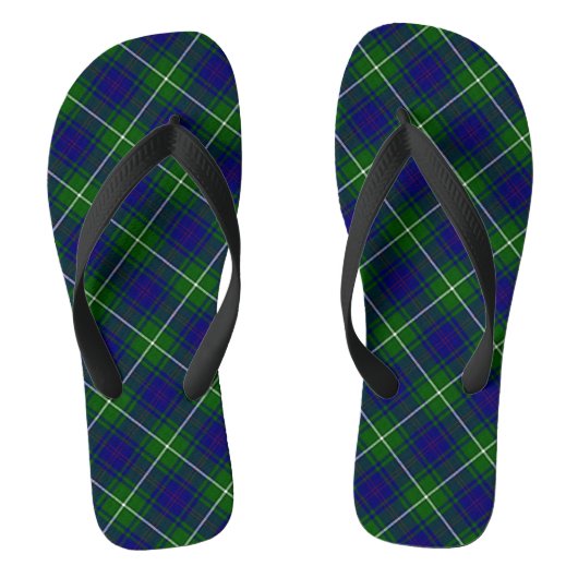 Scottish Blue en Green Tartan Pset Teenslippers (Voetbed)