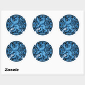 Scottish Blue Lion Cross Ronde Sticker (Vel)
