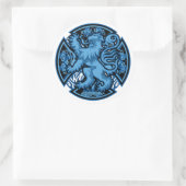 Scottish Blue Lion Cross Ronde Sticker (Tas)