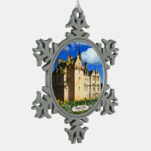 Scottish Brodie Clan's Castle Foto Tin Sneeuwvlok Ornament (Links)