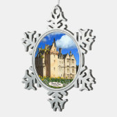 Scottish Brodie Clan's Castle Foto Tin Sneeuwvlok Ornament (Rechts)